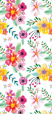 Rollo lichtundurchlässig mit gemaltem Blumenmotiv