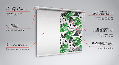 Fenster Rollo mit Blatt-, Dreieck- und Punktmuster