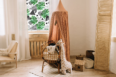 Fenster Rollo mit Blatt-, Dreieck- und Punktmuster