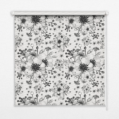 Fenster Rollo mit floralem gezeichneten Motiv
