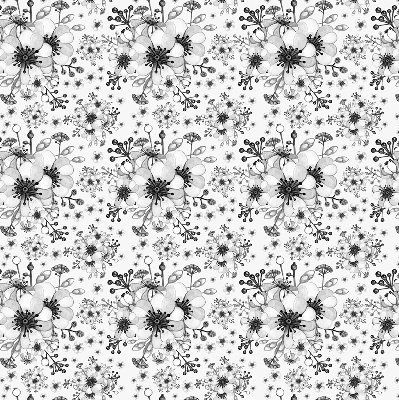 Fenster Rollo mit floralem gezeichneten Motiv