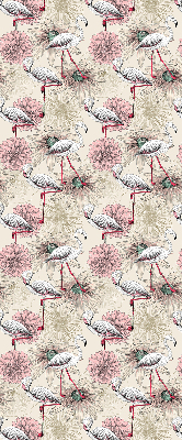 Verdunkelungsrollo mit weißem Flamingo-Motiv