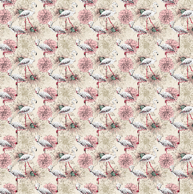 Verdunkelungsrollo mit weißem Flamingo-Motiv