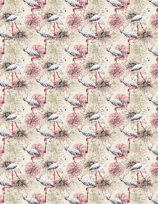 Verdunkelungsrollo mit weißem Flamingo-Motiv