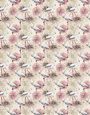 Verdunkelungsrollo mit weißem Flamingo-Motiv