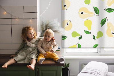 Rollo lichtundurchlässig mit Birnen-Motiv