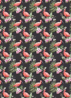 Rollo lichtundurchlässig mit Flamingos und Pflanzenmotiv