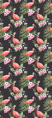 Rollo lichtundurchlässig mit Flamingos und Pflanzenmotiv
