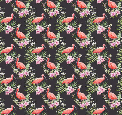 Rollo lichtundurchlässig mit Flamingos und Pflanzenmotiv