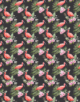 Rollo lichtundurchlässig mit Flamingos und Pflanzenmotiv