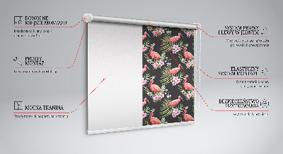 Rollo lichtundurchlässig mit Flamingos und Pflanzenmotiv
