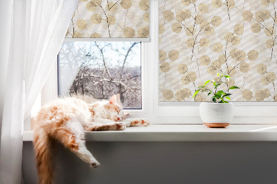 Fenster Rollo mit gelbem Zweigmuster