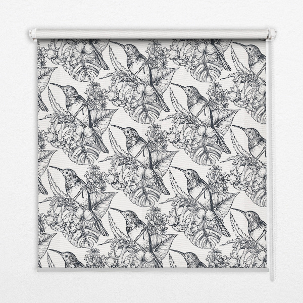 Fenster Rollo mit gezeichnetem Blumenmuster