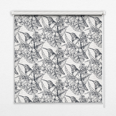Fenster Rollo mit gezeichnetem Blumenmuster