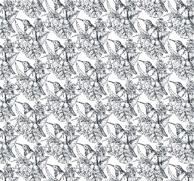 Fenster Rollo mit gezeichnetem Blumenmuster