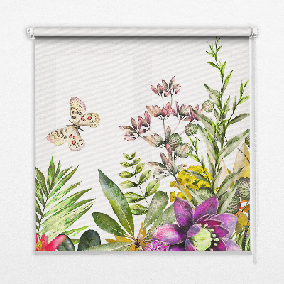 Rollo lichtundurchlässig mit Blumenmuster