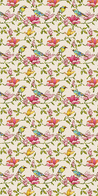 Fenster Rollo mit Vögeln auf Blumenmuster