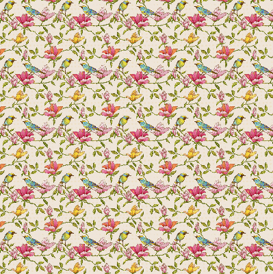 Fenster Rollo mit Vögeln auf Blumenmuster
