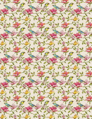 Fenster Rollo mit Vögeln auf Blumenmuster