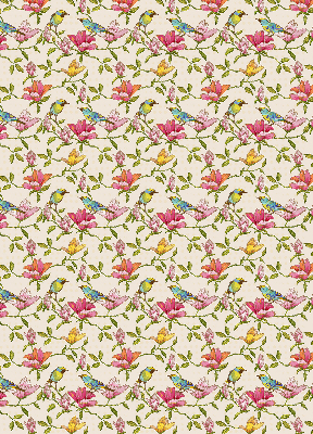 Fenster Rollo mit Vögeln auf Blumenmuster