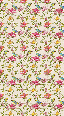 Fenster Rollo mit Vögeln auf Blumenmuster