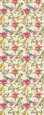Fenster Rollo mit Vögeln auf Blumenmuster