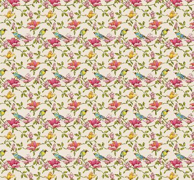 Fenster Rollo mit Vögeln auf Blumenmuster
