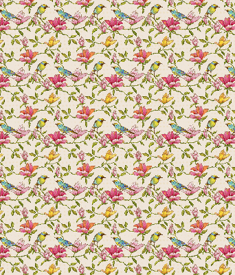 Fenster Rollo mit Vögeln auf Blumenmuster