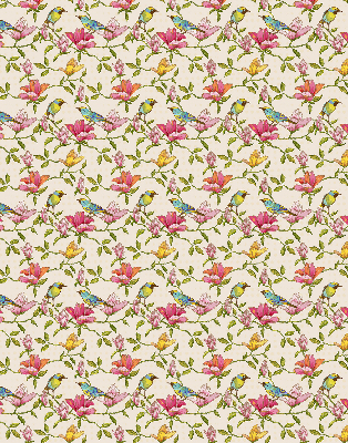 Fenster Rollo mit Vögeln auf Blumenmuster