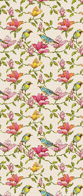 Fenster Rollo mit Vögeln auf Blumenmuster