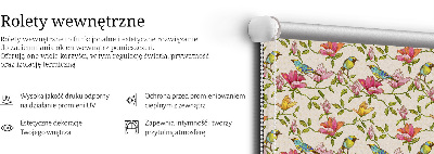 Fenster Rollo mit Vögeln auf Blumenmuster