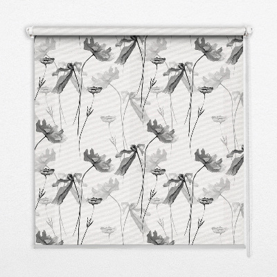 Verdunkelungsrollo mit gezeichnetem Blumenmotiv