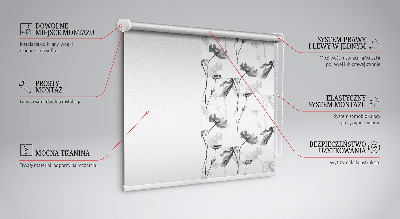 Verdunkelungsrollo mit gezeichnetem Blumenmotiv