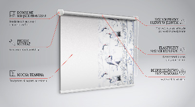 Fenster Rollo mit Motiv von Reihern und Bäumen