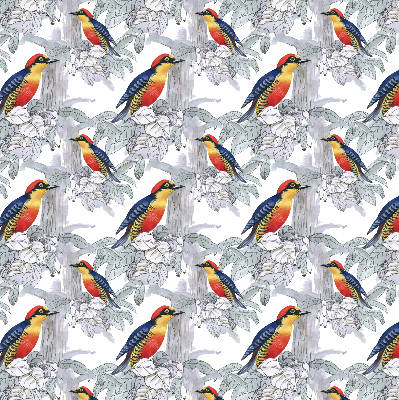 Rollo lichtundurchlässig mit farbenfrohem Vogelmotiv