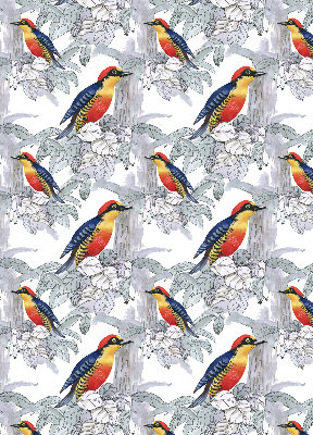 Rollo lichtundurchlässig mit farbenfrohem Vogelmotiv