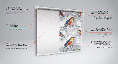 Rollo lichtundurchlässig mit farbenfrohem Vogelmotiv