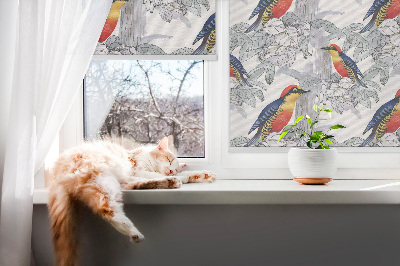 Rollo lichtundurchlässig mit farbenfrohem Vogelmotiv