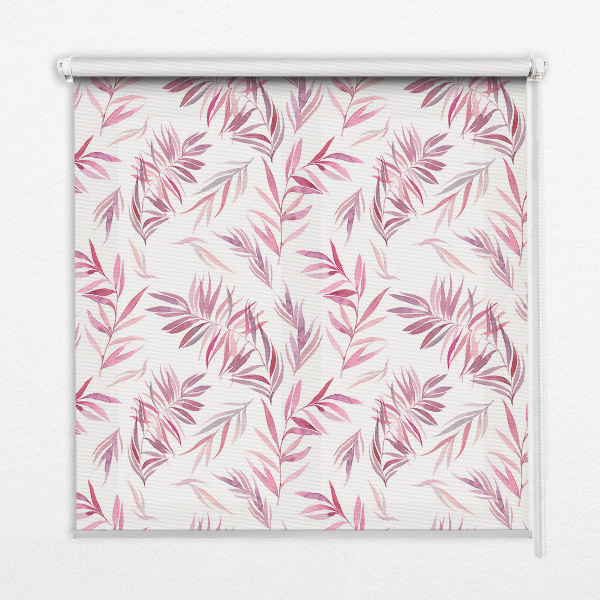 Fenster Rollo in Rosa mit Blattmuster