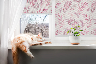 Fenster Rollo in Rosa mit Blattmuster