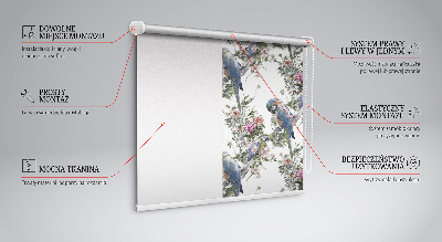 Rollo lichtundurchlässig mit Papageienmuster auf Blumen