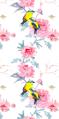Fenster Rollo mit einem Muster aus Vögeln auf Blumen