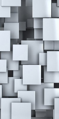 Verdunkelungsrollo in Grau mit 3D-Quadratmotiv