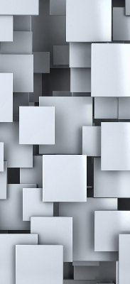 Verdunkelungsrollo in Grau mit 3D-Quadratmotiv