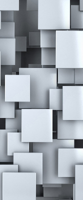 Verdunkelungsrollo in Grau mit 3D-Quadratmotiv