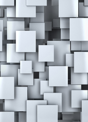 Verdunkelungsrollo in Grau mit 3D-Quadratmotiv