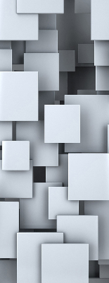 Verdunkelungsrollo in Grau mit 3D-Quadratmotiv