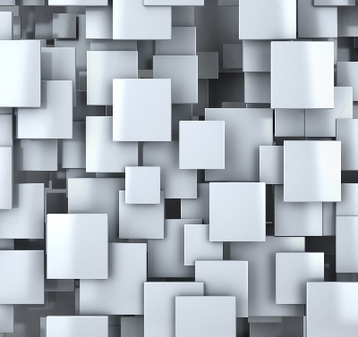 Verdunkelungsrollo in Grau mit 3D-Quadratmotiv