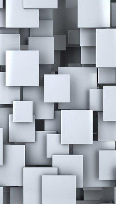 Verdunkelungsrollo in Grau mit 3D-Quadratmotiv
