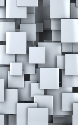 Verdunkelungsrollo in Grau mit 3D-Quadratmotiv